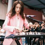 Karen Mok Man-Wai Instagram - 《豹變》首唱 with The Masters! @terrychan808 @araiz @jamesjhl & @lawrencekumusic  Great times! 🎉  Check out my new toy - the electric Guzheng! Karen:  👗: @tomford ⛓️: @boucheron   👠: @rogervivier 💇‍♀️: @carrcheng 💄: @lingchan_makeup 📸: @janshenphoto Styling by @alvingoh The Masters: @lanecrawford #古箏 #flashmob #豹變#somethingbig #thebigbigshow #themasters #鳥巢  #莫文蔚 #KarenMOK