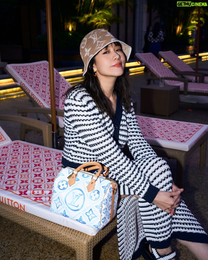 Karena Lam Kar-Yan Instagram - Summer vacation is on my mind…brace yourselves🌞Thank you @louisvuitton for the invite and the cool vibes. @louisvuitton #LouisVuitton #LVSummer #LVMenPreFall24 #PharrellWilliams @galaxymacau #澳門銀河 #GalaxyMacau