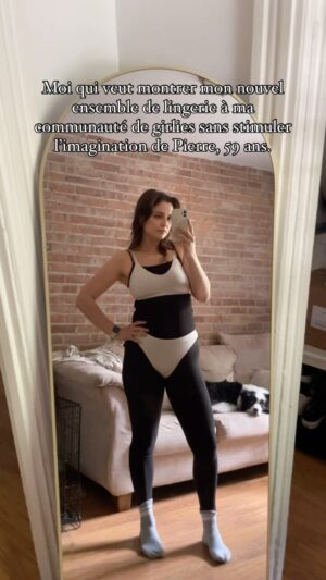 Karine St-Michel Instagram - Non Michel, je ne veux pas savoir ce que tu fais en regardant mes vidéos, t’es pas mon public cible. 
Cordialement et bonne soirée à tous.

p.s. l’ensemble vient de chez @blushlingerie 🫶🏻