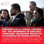 Karol Cariola Instagram – 🔴📢 La diputada @karolcariolaoliva , presidenta de la Cámara tuvo palabras para la institución de #Carabineros ante el asesinato de tres de sus funcionarios indicando que “creemos que es tremendamente doloroso que en el aniversario número 97 de esta institución tan importante para nuestro país, tengamos que estar conmemorando con el dolor que para Chile significa que tres compatriotas sean asesinados de manera horrorosa, como lo acabamos de ver. Queremos entregar las condolencias a su familia, a sus compañeros de trabajo, a cada una de las personas y amigos que convivieron con ellos y lamentablemente hoy tenemos que volver a plantear y poner sobre la mesa que estamos pasando y viviendo una situación compleja y difícil como país”. 

👉🏻 La primera autoridad de la Cámara de Diputadas y Diputados relevó la necesidad de un trabajo conjunto de los distintos sectores político “porque efectivamente para enfrentar este flagelo, para enfrentar esta situación y para que nunca más en Chile vuelva a ocurrir una situación como esta, tenemos que enfrentarlo de conjunto y ser un solo cuerpo de unidad contra el crimen organizado, contra los delincuentes y contra quienes finalmente tienen tan poco valor por la vida”. 

👉🏻 Cariola manifestó que la decisión de sesionar durante la semana distrital responde a una solicitud de la unanimidad de bancadas “que han estado planteando la voluntad expresa de utilizar nuestra semana distrital para trabajar en el tratamiento de proyectos legislativos que vienen pendientes hace un tiempo, que son parte de los proyectos que están pendientes del fast track de seguridad, como por ejemplo la ley de inteligencia, la ley que establece el rol preventivo en seguridad de los municipios y además de las reglas del uso de la fuerza. Entre otras iniciativas legislativas que, hoy día creemos son importantes para avanzar y contribuir desde el espacio que nos corresponde en mejorar las condiciones de seguridad de nuestro país”. 

👉🏻 En lo concreto, se convocará a sesión de Sala para el día jueves en caso que los proyectos de ley descritos sean despachados desde las comisiones que trabajarán debatiendo los días lunes y martes.