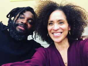 Karyn Parsons Instagram - FINALLY had the pleasure of meeting superstar @jasonreynolds83 at the 30th Anniversary of the African American Children’s Book Fair in Philly! Great time! Great fair! Thank you, @vlloydsgam !!! 
#SavingTheDay 🚦📗🥰 
#FlyingFree ✈️📕🥰
#HowHighTheMoon 🌙📘🥰
