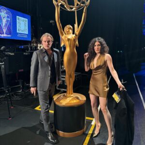 Kate Berlant Instagram - Hours before leaving to attend the 2024 Creative Arts Emmy’s, my collaborator and fellow nominee/presenter John Early (pictured here) spilled a brown tincture onto my beloved oat couch. As a result, he will not be tagged formally in this post. Please note the final slide features an image of the stain taken *after* being heavily worked on.