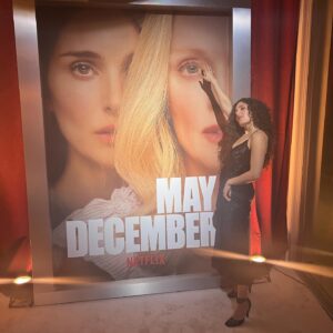Kate Berlant Instagram - You can now stream May December on Netflix, directed by Todd Haynes and written by my childhood best friend, Samy Burch. May December is technically her debut, but she has been churning out complicated and hysterically funny screenplays and plays since she was this 16-year-old on my bedroom floor. I love this movie, it’s completely her - she’s the only one who could have written it. I love you, @sermyberch