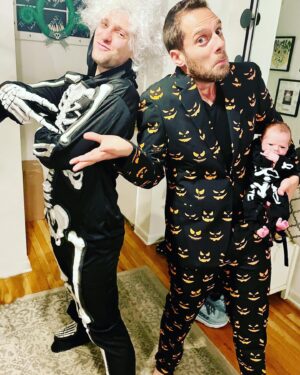 Kate Rockwell Instagram - My baby OWNS Halloween
 🎃☠️ #davidspumpkins #theskeletonsare #partofit