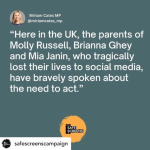 Kate Silverton Instagram - If you are in support you can see the ways in which you can help to effect change in the caption below … 

#repost

safescreenscampaign The time is now to protect our children. The evidence of harms from smartphone addiction is overwhelming, and as a society, we cannot stand by and let this continue. 

Pressure is increasing to take action as we can see from Miriam Cate’s brilliant speech debate in Parliament to discuss the impact of smartphones and social media on children.

Pressure is growing on our government to take action.
We need action, and we need it now.

If you’re ready to support this vital call for change, there are two urgent actions you can take today:

1️⃣ Use our template (see link in bio) to send a single email to all of the main political party leaders and your MP. Your voice matters, and your advocacy can make a difference.

2️⃣ Support this call by adding your name to our campaign to help us to evidence the strength of public feeling around this issue.

We implore you to take action.

#safescreens #safescreensforteens #regulatesmartphones #screentime #screentimeforkids #screentimelimits