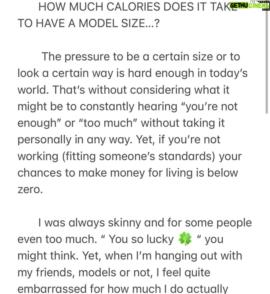 Kate Cast Instagram - HOW MUCH CALORIES DOES IT TAKE TO HAVE A MODEL SIZE…? The pressure to be a certain size or to look a certain way is hard enough in today’s world. That’s without considering what it might be to constantly hearing “you’re not enough” or “too much” without taking it personally in any way. Yet, if you’re not working (fitting someone’s standards) your chances to make money for living is below zero. Continue reading on the screenshots beyond the Maxim pics. ❤️. HOW MUCH DO YOU EAT PER DAY ? No matter if you’re model or not.