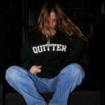 Katelyn Tarver Instagram - Doing a vvvv limited run of vinyl for my upcoming album Quitter, and it’s available to preorder now on my website!!! Go get one before they’re gonnnne! Also the Quitter pullover is finally up for purchase! It’s Quitter season babbyyyy Album photos by @iridamete and vinyl design by @theblksmith. Both geniuses 🙏🏻