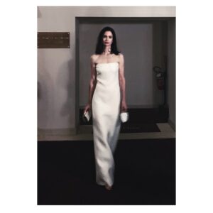 Katherine Waterston Instagram - I loved kicking off my time at the Venice Film Festival with this Gabriela Hearst gown. Her designs blow me away season after season but her talent is not all that sets her apart, she is committed to finding sustainable solutions in both her shows (last year she staged the first ever carbon-neutral show, people!) and her collections (recycles textiles and uses fabrics made from low water use plants like flax/linen)— fashion industry, follow her lead! 

Thank you @gabrielahearst for this beautiful gown and thank you @labiennale for the most wonderful excuse to wear it.