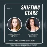 Katherine Barrell Instagram – Join us myself and #ShiftingGears director @officialcrystallowe – Friday March 22 at 10:30am PST (1:30 EST) here on our insta accounts (live) to chat all things movie making, bts memories and girl power 🙌🏼🙌🏼🙌🏼 come with your questions, stay for the secrets 😜🥰❤️ @hallmarkchannel @muse_entertainment