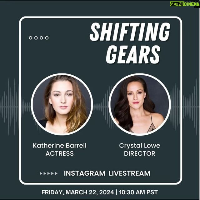 Katherine Barrell Instagram - Join us myself and #ShiftingGears director @officialcrystallowe - Friday March 22 at 10:30am PST (1:30 EST) here on our insta accounts (live) to chat all things movie making, bts memories and girl power 🙌🏼🙌🏼🙌🏼 come with your questions, stay for the secrets 😜🥰❤️ @hallmarkchannel @muse_entertainment