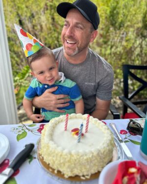 Katherine Barrell Instagram - Happy birthday to our favorite person!! Thank you for all the story times, bike rides, boo-boo kisses, dinosaur tea parties, support, encouragement, and LOVE. Ronin and I love you so much @raygalletti !!! NOW LETS eat “caaaakkkey”!!