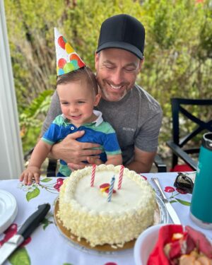 Katherine Barrell Instagram - Happy birthday to our favorite person!! Thank you for all the story times, bike rides, boo-boo kisses, dinosaur tea parties, support, encouragement, and LOVE. Ronin and I love you so much @raygalletti !!! NOW LETS eat “caaaakkkey”!!