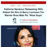 Kathrine Narducci Instagram - I will be playing the ultimate bad ass #annagenovese #robert Deniro wife #vitogenovese . I am so honored to be working with the 2 OG’s again #robertdeniro #barrylevinson @barrylevinson . Get full article on deadline . Thank you Brian and Joanne