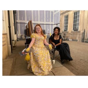 Kathryn Drysdale Instagram - Two  Badass Regency Businesswomen #bridgerton #bts #bridgertonseason2