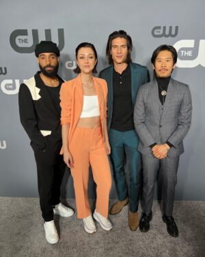 Katie Findlay Instagram - ⁣Next slide, a bunch of caffeinated babies, brief American Gothic and a Breakfast Team portrait, because tradition is important. #breakfastteam⠀
⠀
⠀
Hair: @lauracosta.nyc 💫⠀
⠀
⠀
Makeup: @desiraecherman ✨⠀
⠀
⠀
Styling: My personal obsession with tangerine.⠀
⠀
⠀
Key Info: I'd slept for five hours and was truly on earth by the skin of my teeth until my glam showed up to be absolute heroes, so HUGE thank you Laura and Desirae.⠀
⠀
@thecwwalkerindependence