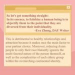 Katie Leung Instagram - #Repost @i_weigh with @get_repost ・・・ A topic that isn't talked about enough 👉 "Being 'into Asians' is not a personality trait. This obsession has roots tracing back decades, and touches on issues of exoticism, patriarchal standards of femininity, as well as modern projections of standards due to pop culture. All of these have caused issues, some more detrimental to Asians than others." Guide and quote from @dearasianyouth, illustrations by @nicole.nnguyen #iweigh #asianfetishization #activism