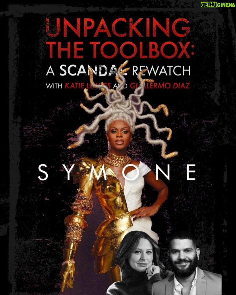 Katie Lowes Instagram - OMG. @the_symone is on the podcast todayyyyy!! New episode! 306: Icarus w/ RuPaul’s Drag Race Winner @the_symone What do RuPaul’s Drag Race and Scandal have in common? It turns out, quite a lot! Season 13 winner, Symone, was (and still is) a Scandal superfan. Symone joins us in gushing over highlights of the series, including some facts about the show that Symone knows more details about! Then we break down a very emotional episode as Olivia confronts the truth about her mom’s death.