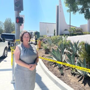 Katie Porter Instagram - Orange County is in mourning. Today, I visited Geneva Presbyterian Church to lay flowers in honor of Dr. John Cheng, a true hero whose sacrifice saved lives, and to show respect for all who are suffering because of yesterday's horrific act of violence.