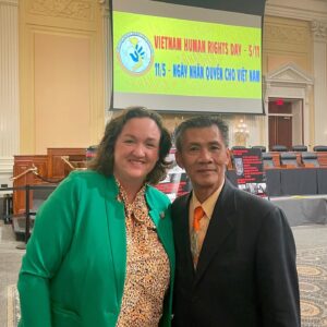 Katie Porter Instagram - I stand with the Vietnamese people in their pursuit of liberty and justice. Today, I had the privilege of joining an event with Orange County resident Michael Nguyen, whose release I helped secure after over two years of unjust imprisonment. #VietnamHumanRightsDay