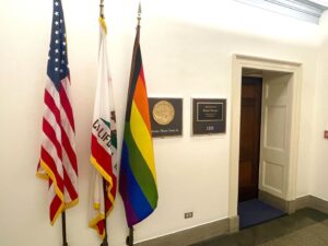Katie Porter Instagram - As Huntington Beach’s Congresswoman, I strongly oppose the City Council’s effort to force the LGBTQI  community into the shadows. People who visit my Washington, DC, office will always be welcomed by a pride flag.