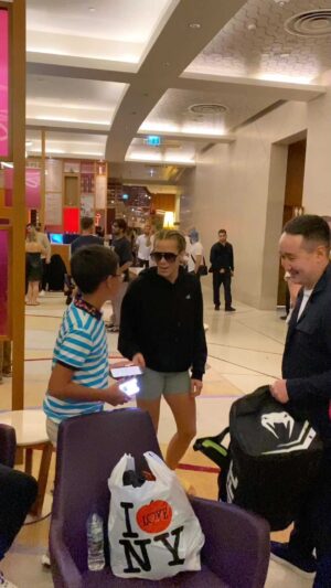 Katlyn Chookagian Instagram - This is the post of appreciation! At UFC 180 in Abu Dhabi, beautiful soul @blondefighter Katlyn Chookagian presented us with UFC bag full of UFC gear. Clearly it was a highlight of our entire trip! We were so surprised, that we didn’t even take a picture! You’ve made our lil bros from Kazakhstan 🇰🇿 so happy! God bless you!