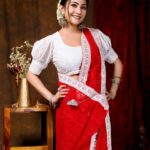 Kaushambi Chakraborty Instagram - Every woman is unique, just like the drapes of a saree. Embrace your individuality and rock that saree🌟🫶🏻 Designer- @mr.rahul62903 Photographer- @suhasishpachal Shoot organized by - @olen_fashion.90