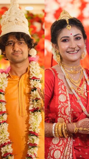 Kaushambi Chakraborty Instagram - Cinematography @wedding_birdlens_photography 

She @kaushambi_chakraborty 
Groom @peoplesactor 

Wedding photographer 
Best wedding photographer