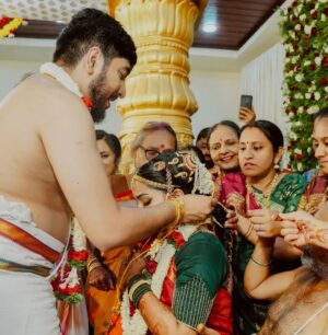Kaustubha Mani Instagram - Forever and always, I choose you!!! 
26.04.2024 ❤🧿

#marriage #married #hitched #weddingphotography #indianwedding #traditions #ethnic #happiness #goal #family 
.
.
.
.
Photography @storiesby.rg 
MUA @makeoverby_sowmyamanjunath 
Hairstyle @hair_by_tejaswinigowda 
Jewels @varaha_silver_redefined 
Mehandi @mehendistoriesbykiran 
Nails @posh_nails_lashes