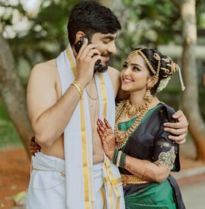 Kaustubha Mani Instagram - Forever and always, I choose you!!! 
26.04.2024 ❤🧿

#marriage #married #hitched #weddingphotography #indianwedding #traditions #ethnic #happiness #goal #family 
.
.
.
.
Photography @storiesby.rg 
MUA @makeoverby_sowmyamanjunath 
Hairstyle @hair_by_tejaswinigowda 
Jewels @varaha_silver_redefined 
Mehandi @mehendistoriesbykiran 
Nails @posh_nails_lashes