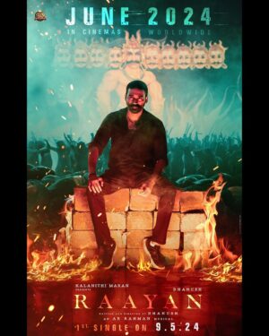 Kavya Sriram Instagram - RAAYAN FIRST SINGLE coming your way🧨

A @dhanushkraja sir Directorial 🔥
#june2024 release. 

@arrahman @sunpictures @selvaraghavan @joinprakashraj @iam__sjsuryah @sundeepkishan @kalidas_jayaram @aparna.balamurali @dushara_vijayan @omdop @kabilanchelliah @editor_prasannagk @jacki_artdirector @peterheinoffl  @sreyas88 

Assisted by 
@_.kaviyavelusamy_ & @by_sarana 🤍
#costumedesign #costume #stylist #d50