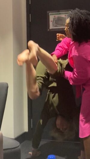 Kaye Adams Instagram - 😂😂😂😂😂😂😂😂😂😂😂😂😂😂
#fail #success tag the friend you think could pull this off ! 

WATCH TO END !!

Still my favourite @loosewomen  meeting ever all thanks to my hilarious/ serious friend who decided to twerk upside down !
A true ‘loose hipped woman ‘ 

  @frankiebridge encouraging all the terrible behaviour ! 
@1judilove making us wet ourselves with laughter ( as usual ! ) 

Our poor producers @yilly13 and @jemojunior terrified that’s Kaye would do herself an injury ! 😂😂😂

All of it resulted in fabulously funny chaos !

HAPPY BIRTHDAY ADAMS ! 

Kaye Adam’s Scotland’s champion upside down twerker !!!

Ps  @1judilove when do we get her on the road with this ?!!!!

Love you all miss you all ! Seeee you soooooon !! 

#girlsnight 
#girlsjustwannahavefun 
#loosewomen #fail😂 #failvideo #twerkingchallenge #workplacehumor #over60andfabulous #over50club
#loosewomen