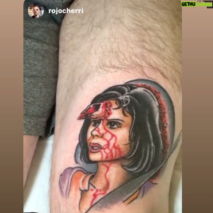 Keegan Connor Tracy Instagram - Kat never truly died friends 😆 I had to share this as a post because it just makes me laugh. I know there are more out there too, I love when people send me these! #kat #FD2 #finaldestination #filmtattoo