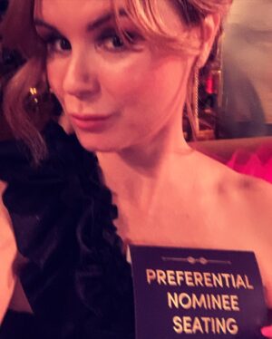 Keegan Connor Tracy Instagram - I had so much fun at the @ubcpawards! It was so wonderful to catch up with friends and colleagues I haven’t seen in ages. Thank you to my bestie crowd for cheering me on, you made my night 💖
Congrats to my brilliant fellow nominees and to all the winners!
#ubcpactraawards #nominee #actorslife #awardsnight #fashion #ootd
👗: @katehewko 
👠: @lordandtaylor