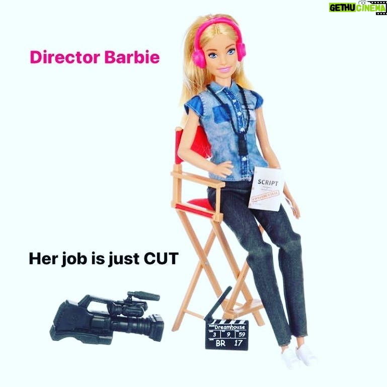 Keegan Connor Tracy Instagram - Maybe if they had had this Barbie when I was a kid, I would never have denied myself by (seriously) thinking ‘No, because directors are men’ (I know, I can’t believe I thought that either). ‘If you can see it, you can be it’, as they say over at @geenadavisorg. #femaledirector #director #breakingin #makingchange #femalefilmmaker #bethechange #barbie #directorbarbie @keeganthedirector