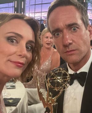 Keeley Hawes Instagram - Thank you @annahcstyle 
@sheridanwardofficial & @rebeccarichardsmakeup ✨

I have passed all the good wishes on to Matthew! xx 

And of course to @jennypackham for the dress of dreams! 
@jimmychoo @helzbergdiamonds 💗