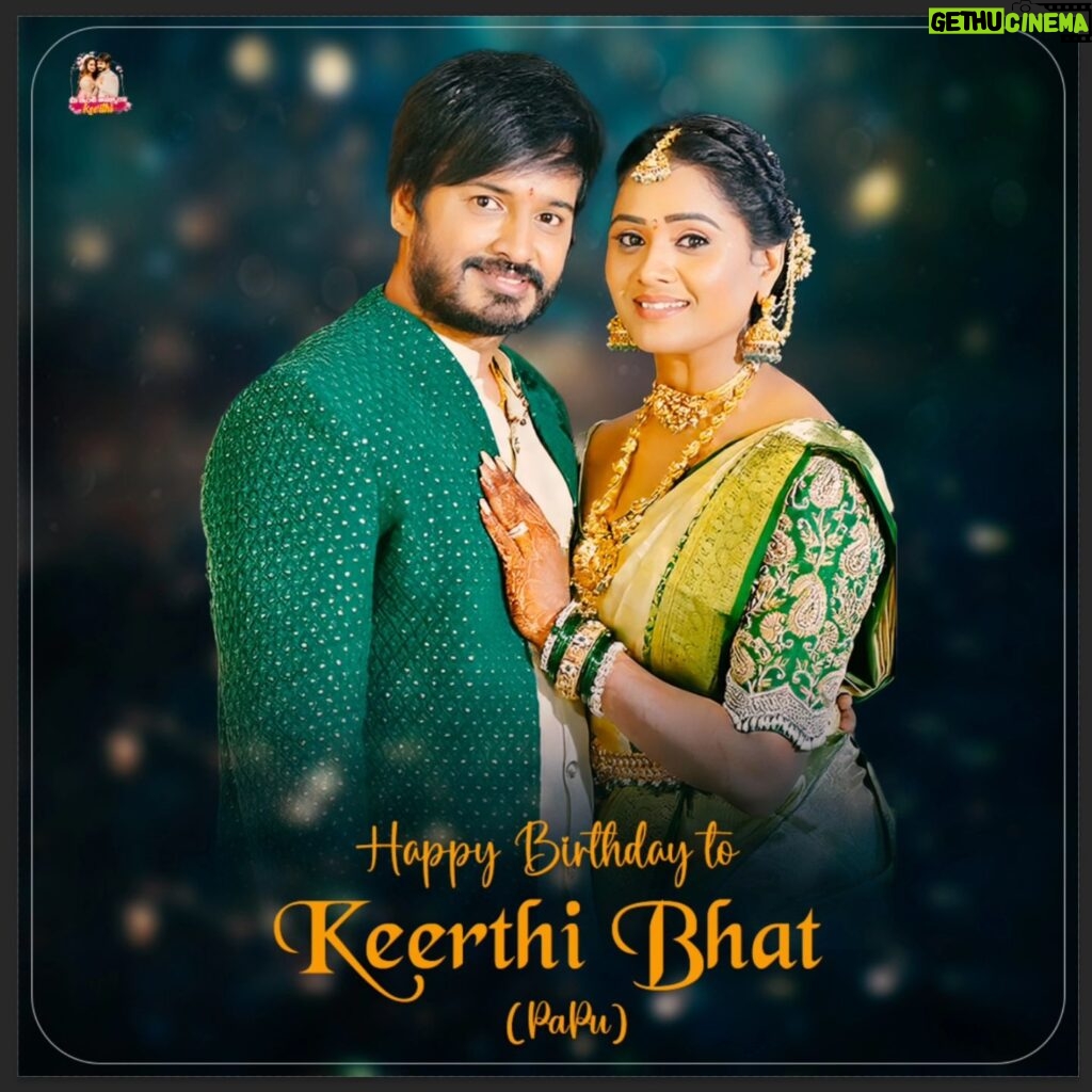 Keerthi Bhat Instagram - Wish you a many many more happy returns of the day my dear sweetest papu ❤️ your a true inspiration & mentor to me ❤️ The biggest happiness on my face came to me in my life is when u bcum my crime partner and am so luckiest person bcs the way u shower the love and care towards me papu🥳💖🎊🎉 Need it till my last breath. Once again love you Papu🎁🥰