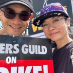 Keiko Agena Instagram - Out at the picket line today at Universal Studio. Wish we could credit the writer that wrote that sign! So many great signs out at the picket line today. @shinkawasaki and I support the writers. Fair Wage. Union Strong. #WGAstrong, #sagaftramember and #1u