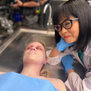 Keiko Agena Instagram - 2nd to the last day on set! Got to have a little one-on-one scene with the brilliant @auroraperrineau 💕 Edrisa loves her job. (Me too)