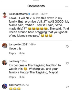 Keisha Lance Bottoms Instagram - As I am in a good holiday mood, for your enjoyment, I’m reposting my mother and sister’s response to the social media trolling I received about my Mac N’ Cheese 2018. You’re welcome 😝.