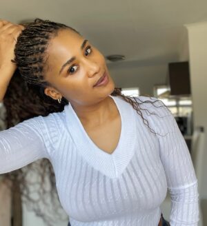 Keke Mphuthi Instagram - There’s a lot you can convince me of in life…. But NEVER that @lillyshair_  doesn’t LOVE ME.

This girl got my back n my front for 10 years and counting 🤞🏽
Hair game always on steriods.
#braids #boho #curls #salon #hairdresser #hairstyle #anniversary #friends #blackgirlmagic