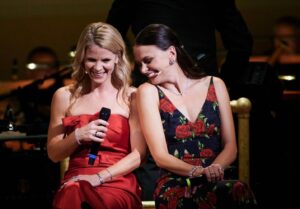 Kelli O'Hara Instagram - #photodump. I’m still misty about this past Friday night with my “partner in crime” @suttonlenore and our evening with @thenewyorkpops led by Maestro @stevenreineke @carnegiehall . There are so many people who made such a grand experiment come off without a hitch, so I must thank them! First of all, the 2 women who inspired the evening (and joined us via
voiceover🥹 ) #dameJulieAndrews and #carolburnett
❤ ❤ . We had wonderful writing and direction by #DickScanlan and additional writing by @katecjames . Our choreographer was the badass @edsciotto and we shared the stage with him and 3 more fabulous friends @ericamansfieldny @sherissespringer and @mrawayne. My right hand man @liptongram was ever by my side as was the incredible #MichaelRafter. It took so much incredible work by folks like our line producer @nikki_fergie and associate director @meganefarley, our orchestrators and everyone @thenewyorkpops to make this happen. I am forever grateful. I also want to thank our stylist @emilysanchezstyle for our #lewks with a huge shout out to @lindsayblockstyle and
@jilloshrymakeup for my #hmu👏 .

My looks in order of appearance:

Opening Dress: @randirahm
Shoes: @stuartweitzman
Bracelet: @Mariajosejewelry
Rings: @shopmodernmoghul

Pink gown with flowers: @Marchesafashion
Shoes: @ninashoes
Rings: @shopmodernmoghul, @itajewelry
Bracelet: @Nadrijewelry

Cowboy look 
Jeans: @everlane 
Shirt: @wrangler 
Boots: Crown vintage co @dsw

Red cocktail dress: @michaelkors
Shoes: @Sam_edelman
Bracelets: @Grownbrilliance, @Aliweissjewelry
Rings: @shopmodernmoghul, @itajewelry 
Earrings: @shopmodernmoghul

Suit: @michaelkors
Shoes: @ninashoes
Rings: @Grownbrilliance
Necklace: @Mariajosejewelry
Earrings: @Nadrijewelry