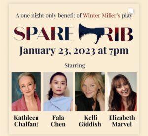 Kelli Giddish Instagram - So thrilled to be joining this incredible cast including @falachenfala, #KathleenChalfant, and #Elizabeth Marvel for the one-night only event presentation of @spareribplay by @wintygram, hosted by @realsambee on Monday, January 23 at 7pm. Every dollar goes to @keepourclinics. Tickets available at https://givebutter.com/twd8qf