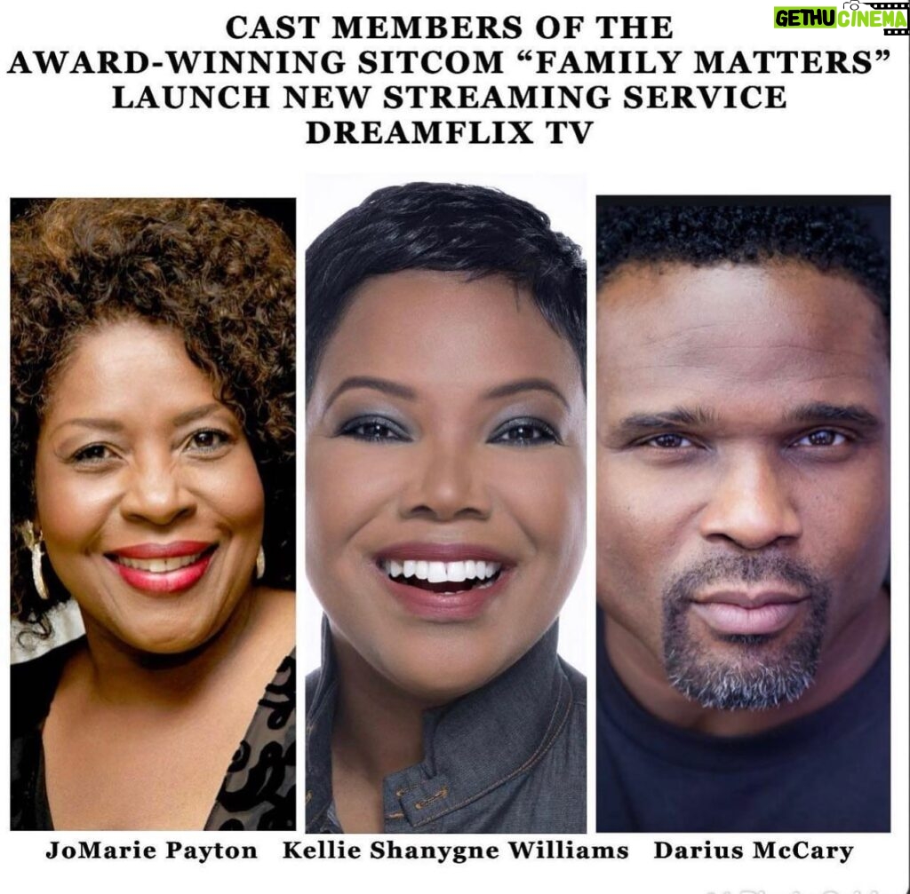 Kellie Shanygne Williams Instagram - During the pandemic, Family Matters saw audiences increase by 400%! That got us to thinking that maybe we needed to have our own streaming platform for shows we produce as well as shows that newer filmmakers are creating. We just announced the formation of our new streaming platform, DreamFlix TV. We have some amazing things planned. Join us! @kellieswilliams @shahron84 @nivre1220 @dariusmccrary @davidlrowell @jomariepayton ##streamingservice #streamingTV #familymatters #familymattersreunion #streamingplatform #indiefilm