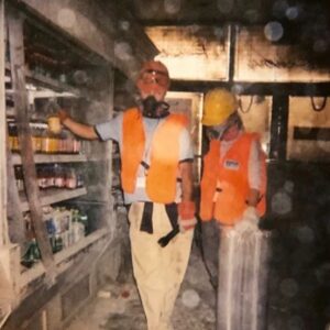 Kelly Overton Instagram - 9/11...for some reason this year is hitting me hard. This was my home, my city when we were attacked. That’s my husband on the left before I met him just months later...Judson volunteered at ground zero the day after the towers fell. He and a few other civilians went down to ground zero and converted a blown-out Burger King across the street from where the south tower stood into a makeshift food service for the first responders before FEMA or Red Cross were able to get there.  He stayed there for 2 weeks serving the first responders hot coffee, burgers and snacks. These early days were before proper safety equipment arrived.  After a week with no face masks they were given the protection you see in this photo. Years after, many first responders got cancer from breathing in the debris. Judson was no exception...4 years after 9/11, Judson was diagnosed with thyroid cancer.  After removal of his thyroid and radiation he has since been cancer free thank God...his heroism and the sacrifice of others on that day is never lost on me.  Today my thoughts and prayers are especially with the survivors of this terrible tragedy who are suffering from the long term physical effects of breathing in the air that day. 🙏🏼❤️ #neverforget