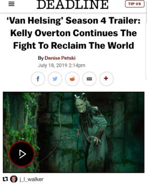 Kelly Overton Instagram - Our trailer dropped at #comicon2019 🖤🤘🏼 Check it out here! Link in bio!! Let me know what you think in the comments! Thanks @deadline #vanhelsing #season4 #netflix #syfy #sdcc