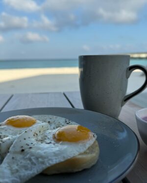 Kelly Helard Instagram - Les vacances c’est aussi pour moi la nourriture 🍲 
Je goutte à tout et avec une vue exceptionnelle matin et soir au bord de la plage 🏝️ 
Et midi cela dépend mais là c’était en chambre sur l’eau !! 
#maldives #paradise