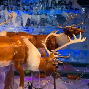 Kelly Preston Instagram - #tbt We had so much fun sledding in Florida at the Polar Express ice sculpture exhibit!! I still can’t believe these are made of ice. Happy Holidays!! ☃️❄️