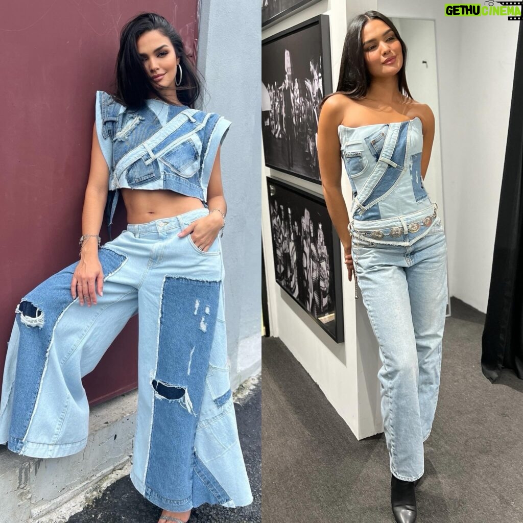 Kiara Liz Instagram - Denim all the way 🩵 De mis conjuntos favoritos de la colección 😍 Cual les gusta más? #LuisantonioXKiara Liz @luisantoniomoda ➡️ Disponible en link en bio