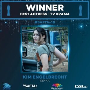 Kim Suzanne Engelbrecht Instagram - Yay!!! @saftassa !!! Thank you to everyone who put their time, belief and effort into REYKA . I am so privileged to part of this . Firstly a special thanks to our phenomenal cast . Our Directing team @zee._.ntuli and @catcooke ❤️. Our series creator and writer @rohan.dickson ❤️ . Our DOP @tommarais ❤️ congratulations on your awards ! Team Reyka !!! ❤️ @mnettv @fremantle @serena.c.cullen @quizzical_pictures  @saftassa ❤️ @realconcerts #SouthAfricanFimAndTelevisionAwards2022 #saftas #2022