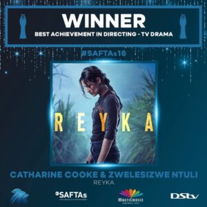 Kim Suzanne Engelbrecht Instagram - Yay!!! @saftassa !!! Thank you to everyone who put their time, belief and effort into REYKA . I am so privileged to part of this . Firstly a special thanks to our phenomenal cast . Our Directing team @zee._.ntuli and @catcooke ❤️. Our series creator and writer @rohan.dickson ❤️ . Our DOP @tommarais ❤️ congratulations on your awards ! Team Reyka !!! ❤️ @mnettv @fremantle @serena.c.cullen @quizzical_pictures  @saftassa ❤️ @realconcerts #SouthAfricanFimAndTelevisionAwards2022 #saftas #2022